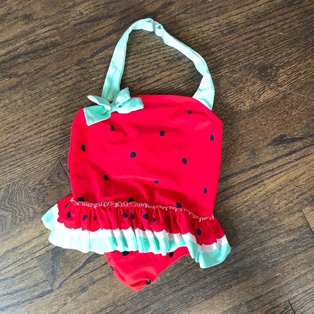 Circo Red and Green One Piece Swimwear with Ruffled Accents